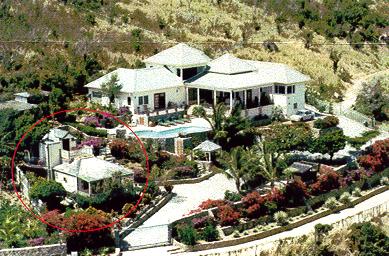 [The Cottage (in the red circle) on the estate of Chateau Jeca]